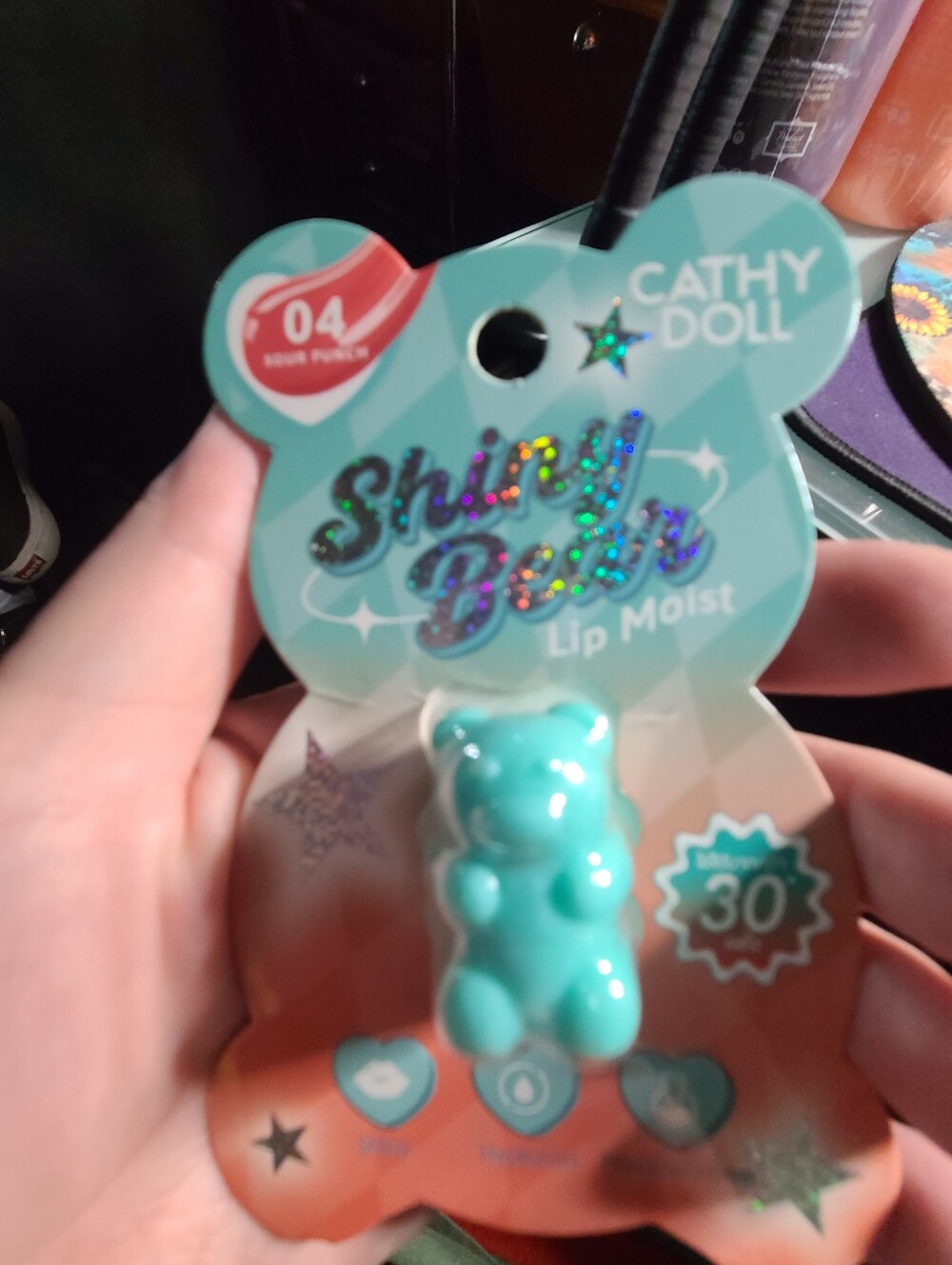 Shiny Bear Lip Moist Lip Balm - 04 Sour Punch (Turquoise)